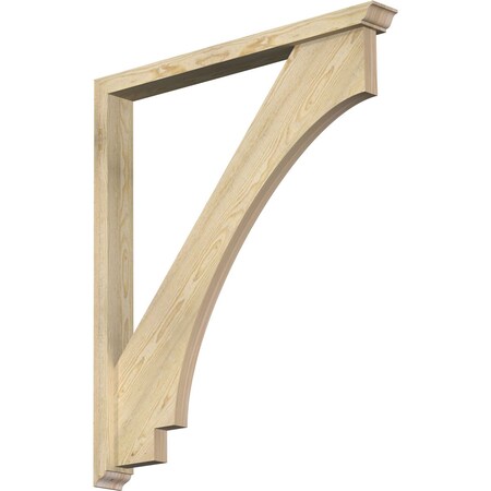 Ekena Millwork Imperial Traditional Rough Sawn Bracket w/ Offset Brace, Douglas Fir, 4"W x 38"D x 44"H BKT0402X38X44IMP01RDF